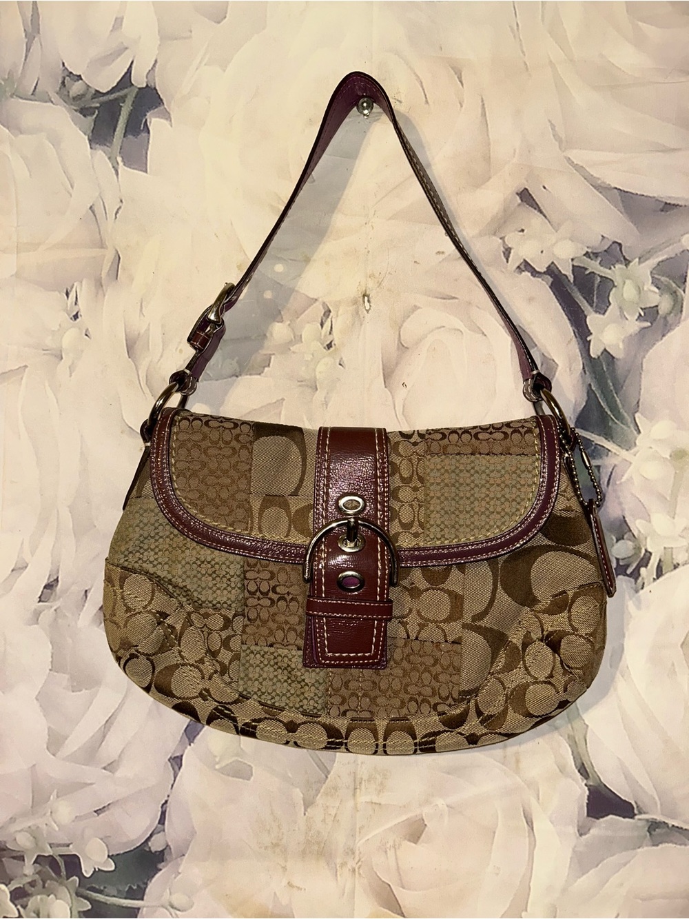 Vintage Coach Soho Y2K Shoulder Bag Patchwork Signature F12316 Handbag Purse